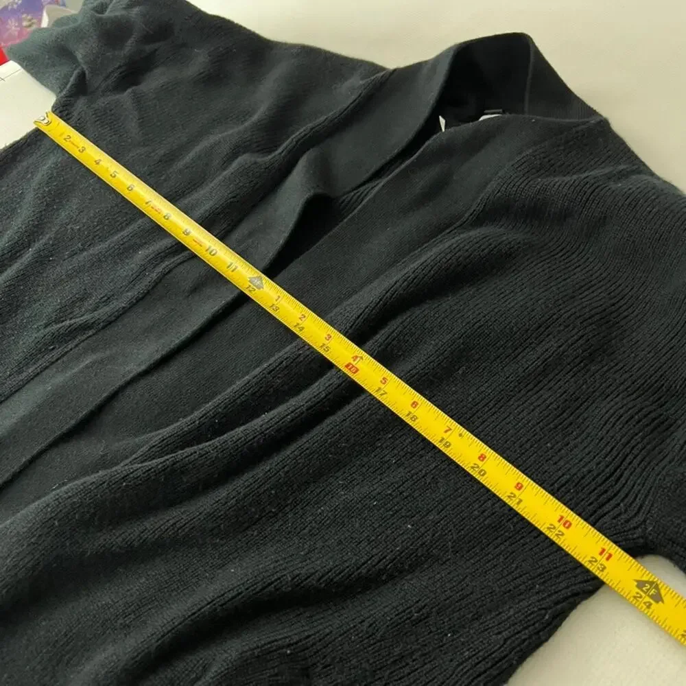 Lululemon Merino Wool Blend Ribbed Long Wrap Sweater Black‎ Women Size 10